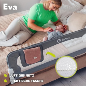Protectie pentru pat Lionelo Eva, 150 cm, pliabila, cu retea aerisita - Img 6