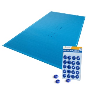 Protectie pentru piscina VOUNOT 4x7m, material PE 160gm, impermeabila, albastra