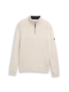 Pulover barbati Tom Tailor, melanj, cu guler inalt, regular fit