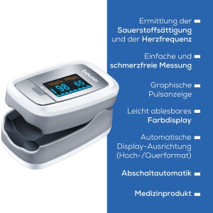 Pulsoximetru Beurer PO 30, masurare SpO2 si puls, display color, compact, alb - Img 7