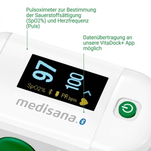 Pulsoximetru Medisana PM 100 connect cu Bluetooth, OLED, One-Touch - Img 6