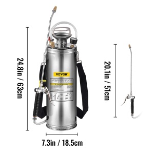 Pulverizator sub presiune Vevor 10 l, din otel inoxidabil, de gradina, atomizor, pentru plante, pentru gradinarit si curatare pe sol, potrivit pentru cerintele de azi in industrie, agricultura, comert, medicina - Img 8