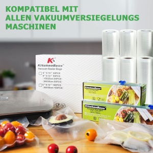 Pungi de vidat KitchenBoss cu Cutter-Box, 3 role 28x500cm, BPA-free - Img 9