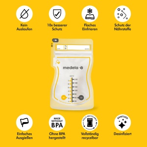 Pungi pentru lapte matern Medela Easy Pour 210 ml Design anti-scurgere BPA-free 50 buc - Img 3