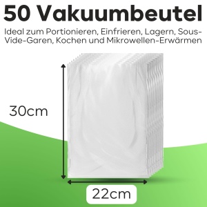 Pungi vidat ProfiCook 22x30 cm 50 buc reutilizabile rezistente compatibile cu toate aparatele de vidat - Img 2