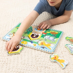 Puzzle din lemn pentru copii Melissa Doug, animale de companie, 8 piese, 2 ani - Img 8
