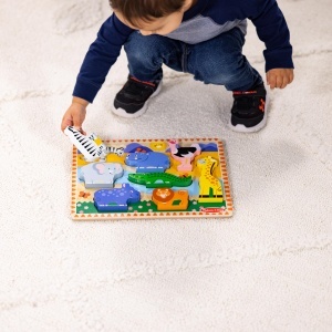 Puzzle din lemn pentru copii Melissa Doug Safari, 8 piese, certificat FSC - Img 3