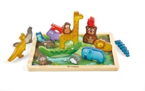 Puzzle educativ Tierreich cu 16 animale design prietenos pentru copii