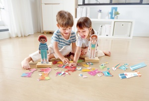 Puzzle magnetic de imbracaminte, inclusiv baza din lemn, set creativ - Img 2