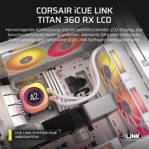 Racitor CPU Corsair iCUE LINK Titan 360 RX, 360mm, RGB, Alb - Img 2
