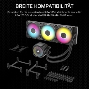 Racitor lichid CPU CORSAIR NAUTILUS 360 RS ARGB 360mm AIO Negru - Img 7