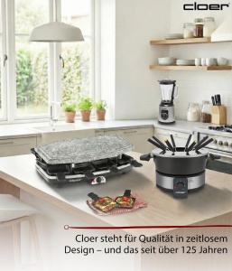 Raclette Grill Cloer 6430 1200W Placa Naturala 8 Tavite Antiaderente - Img 7