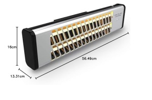 Radiator cu ecran plat montat pe perete Cecotec din cuart Ready Warm 7000 Quartz Bath 1200W 2 trepte potrivit pentru baie grile de siguranta protectie - Img 5