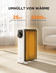 Radiator cu ulei Midea NY2311-25U, 2300W, 11 rippen, alb - Img 4