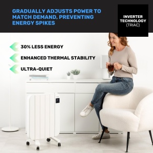 Radiator electric Taurus Persia 1000W, 4 rippen, termostat ajustabil - Img 5