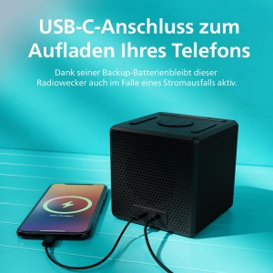 Radio cu ceas Philips TAR4500 USB-C Dual Alarm FM LED ajustabil - Img 5