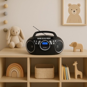 Radio portabil Karcher RR 5042-B cu CD player, casetofon si AUX-In - Img 4