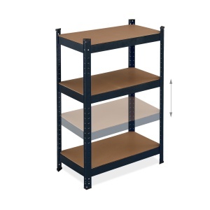 Raft greu Relaxdays, 180 x 70 x 45 cm, 500 kg, metal si MDF, 5 niveluri, negru - Img 7