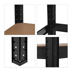 Raft metalic greu Relaxdays, 180x60x45 cm, 500 kg, 5 niveluri, negru - Img 8