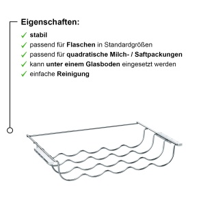 Raft pentru sticle Siemens KS10Z020, cromat, 5 sticle, 28,7 x 47,8 x 7,7 cm - Img 3