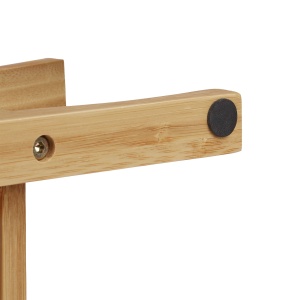 Raft pentru vin Relaxdays din bambus, pentru 9 sticle, design original, natural - Img 5