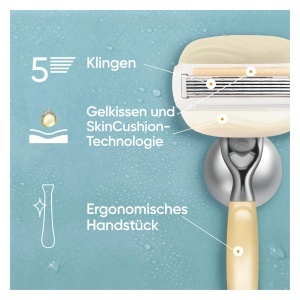 Rasierer pentru femei Gillette Venus Comfortglow, ergonomic, cu aloe vera, grigalben - Img 3