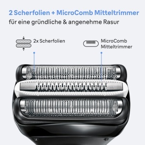 Rasitor electric Braun Series 3, 3040si, 2 folii de taiere, albastru - Img 3