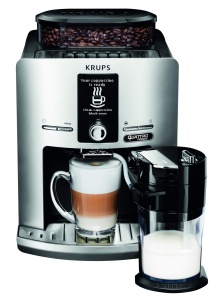 Rasnita de cafea Krups pentru boabe de espresso, cu spumant de lapte, oala din otel inoxidabil, aparat de cafea, boabe de cafea Professional Silver - Img 1