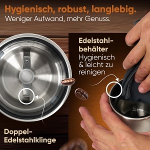 Rasnita electrica cafea Bomann KSW 6089 CB, 60g, 150W, lame din otel inoxidabil - Img 4