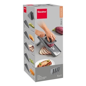 Rasnita Metaltex Slice-V cu 5 insertii, protectie pentru degete, gri - Img 6