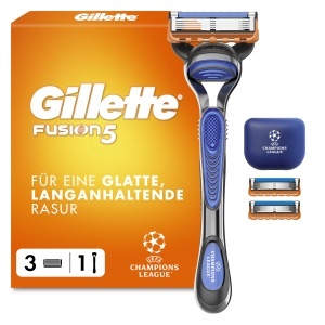 Rasoir Barbati Gillette Fusion5, Editie Speciala UEFA Champions League, 5 Lame, Albastru