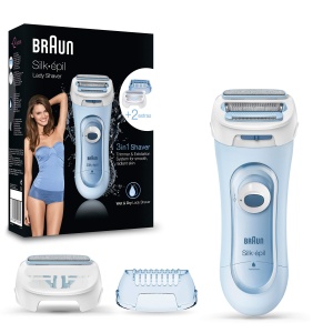 Rasoir electric Braun Silk-epil LS5160, 3-in-1, albastru, pentru utilizare umeda si uscata