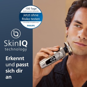 Rasoir electric Philips S9000 Prestige, crom, tehnologie SkinIQ, trimmer inclus - Img 2