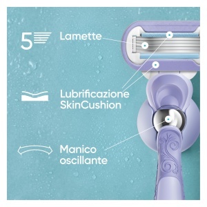 Rasoir pentru femei Gillette Venus Deluxe Smooth Swirl, 5 lame, Flexiball, umiditate - Img 3