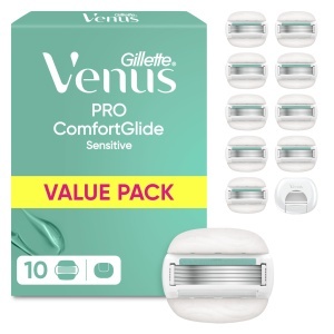Rasoir pentru femei Gillette Venus Pro Comfortglide, 10 lame, cu aloe vera, argintiu