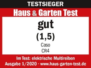 Razatoare multipla cu design electric CASO CR4, 4 insertii gravate cu acid: felii, julienne mare si mica, insertie de rasnita, 200 wati, panou de control tactil, razatoare de legume ideala pentru, de exemplu, salate - Img 9