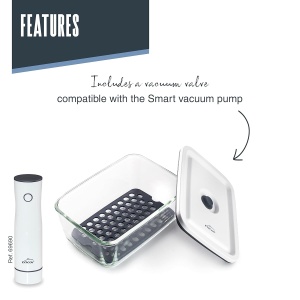 Recipient alimentar Lacor 69688, 1L, sticla borosilicata, etansare vacuum - Img 4