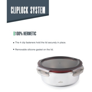 Recipient alimentar Lacor Ecoinox, inox 1810, 700 ml, 4 inchizatori - Img 6