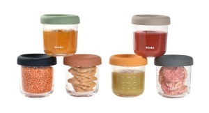 Recipient sticla pentru hrana bebelusi Beaba - 6 buc - 250 ml - design colorat