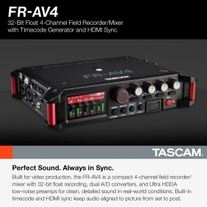 Recorder audio Tascam FR-AV4 cu 4 canale, 32-Bit-Float, Timecode - Img 2