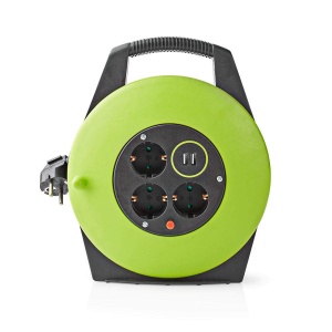 Reel electric NEDIS PECCR10UFGN, 10 m, 3000 W, 16 A, VerdeNegru - Img 1