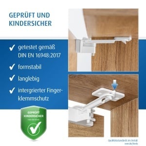 Reer Besteckschubladen-Sicherung Alb Protectie pentru Sertare cu Montaj Simplu - Img 8