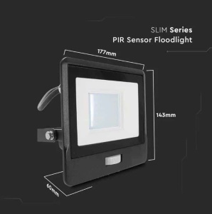 Reflector LED V-TAC 30W cu senzor de miscare, 2340 lumeni, negru - Img 5