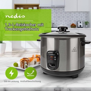 Reiscocher Nedis KARC115AL 1.5 l 500 W Argintie - Img 2