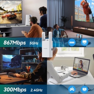 Repeater WiFi Tenda A18 Pro AC1200, Dualband, Gigabit LAN, Acoperire 150 m - Img 4