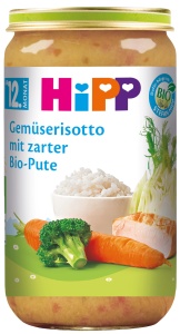 Risotto de legume cu carne de curcan Bio HiPP, 6 x 250 g