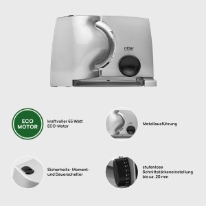ritter compact 1 Feliator electric de alimente si feliator de paine, fabricat in Germania - Img 3