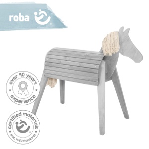Roba din lemn Holzpferd pentru gradina, 123x63x153 cm, gri, din lemn masiv - Img 8