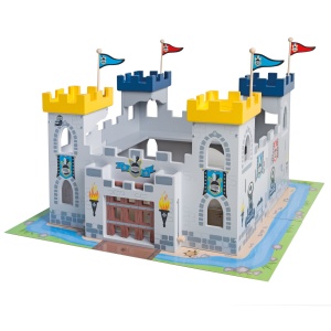 Roba Ritterburg 3in1, Set de Castel din Lemn, 2 Castele, Usor de Asamblat