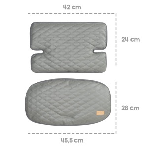 Roba Sit Up Luxe Set 2 Piese Husa Scaun Inalt PU-Leder Gri Modern - Img 5